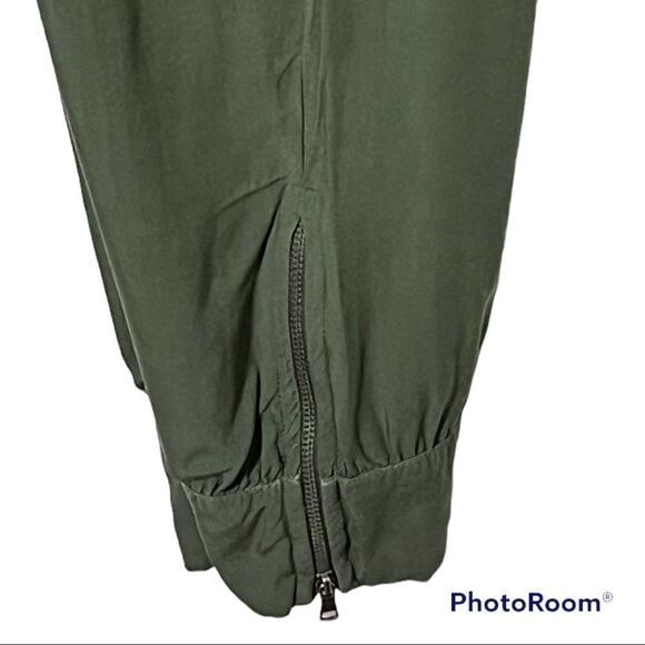 Splendid dusty olive pockets elastic legs Rayon Voile Jogger Pant - Picture 6 of 8